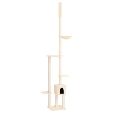 Floor to Ceiling Cat Tree - Cream 258.5-284.5 cm | Hipo Market