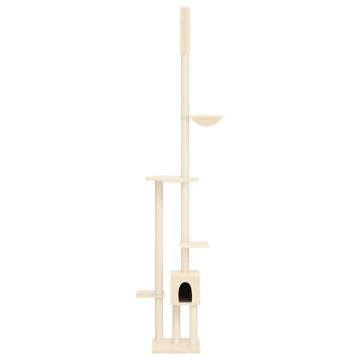 Floor to Ceiling Cat Tree - Cream 258.5-284.5 cm | Hipo Market