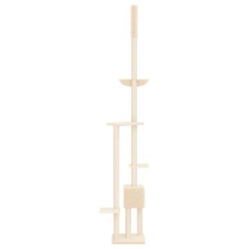 Floor to Ceiling Cat Tree - Cream 258.5-284.5 cm | Hipo Market