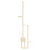 Floor to Ceiling Cat Tree - Cream 258.5-284.5 cm | Hipo Market