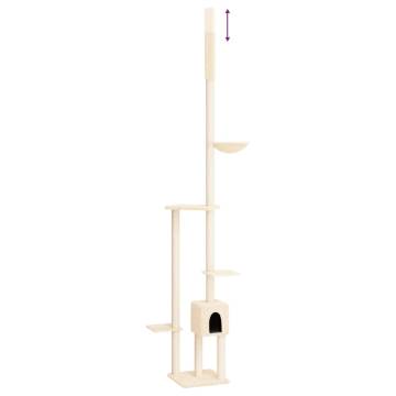 Floor to Ceiling Cat Tree - Cream 258.5-284.5 cm | Hipo Market