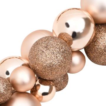 Rose Gold Christmas Balls Garland - 175 cm Shatterproof Decor