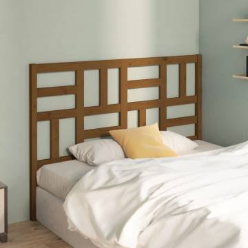 Stylish Honey Brown Bed Headboard - Solid Pine Wood 141x4x104 cm