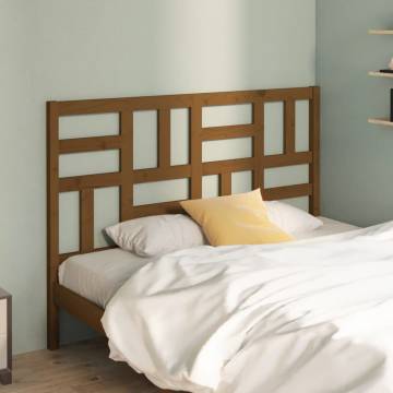 Stylish Honey Brown Bed Headboard - Solid Pine Wood 141x4x104 cm