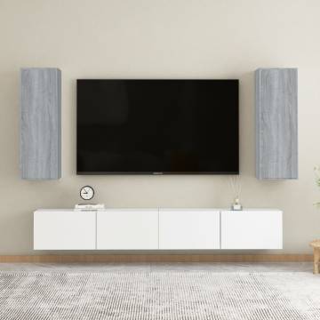 Stylish 2 pcs TV Cabinets in Grey Sonoma - Practical Storage