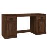 Elegant Brown Oak Desk with Cabinet | Hipo Market