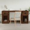 Elegant Brown Oak Desk with Cabinet | Hipo Market