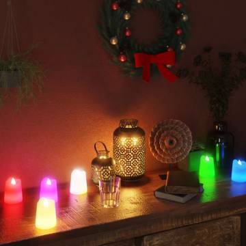 Flameless Electric Tea Lights 12 pcs - Colourful LED Candles