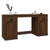 Elegant Brown Oak Desk with Cabinet | Hipo Market