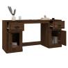 Elegant Brown Oak Desk with Cabinet | Hipo Market