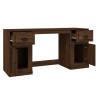 Elegant Brown Oak Desk with Cabinet | Hipo Market