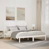  Extra Long Bed Frame without Mattress White 140x220 cm Solid Wood Colour white Size 140 x 220 cm 