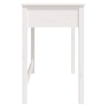 Elegant White Desk with Drawers - Solid Pine 100x50x78 cm