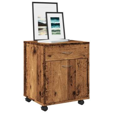 Rolling Cabinet Old Wood - 45x38x54 cm | Stylish Storage Solution