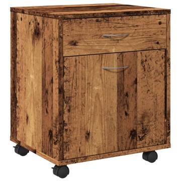 Rolling Cabinet Old Wood - 45x38x54 cm | Stylish Storage Solution