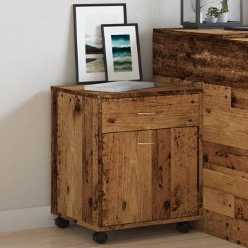 Rolling Cabinet Old Wood - 45x38x54 cm | Stylish Storage Solution