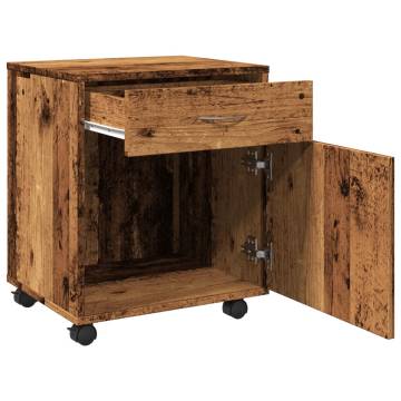 Rolling Cabinet Old Wood - 45x38x54 cm | Stylish Storage Solution