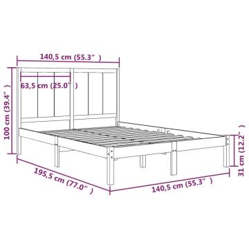 Double Solid Wood Pine Bed Frame 135x190 cm | HipoMarket