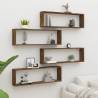 Wall Cube Shelves - 4 pcs Smoked Oak | Stylish Storage