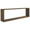 Wall Cube Shelves - 4 pcs Smoked Oak | Stylish Storage