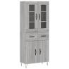 Stylish Highboard Grey Sonoma | 69.5x34x180 cm | Hipo Market