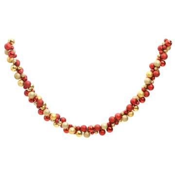 Red and Gold Christmas Balls Garland - 175 cm Shatterproof