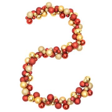 Red and Gold Christmas Balls Garland - 175 cm Shatterproof