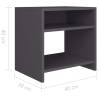 Elegant Grey Bedside Cabinet - 40x30x40 cm Engineered Wood