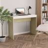  Desk White and Sonoma Oak 90x40x72 cm Engineered Wood Colour white and sonoma oak 