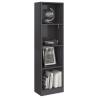 4-Tier High Gloss Grey Book Cabinet - Stylish Storage Solution