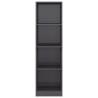 4-Tier High Gloss Grey Book Cabinet - Stylish Storage Solution