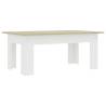 Stylish White & Sonoma Oak Coffee Table - 100x60 cm