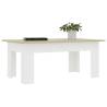 Stylish White & Sonoma Oak Coffee Table - 100x60 cm