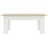 Stylish White & Sonoma Oak Coffee Table - 100x60 cm