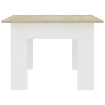 Stylish White & Sonoma Oak Coffee Table - 100x60 cm