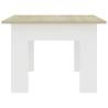 Stylish White & Sonoma Oak Coffee Table - 100x60 cm