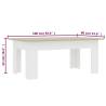 Stylish White & Sonoma Oak Coffee Table - 100x60 cm