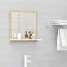 Stylish Bathroom Mirror in White & Sonoma Oak | 40x10.5x37 cm