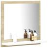 Stylish Bathroom Mirror in White & Sonoma Oak | 40x10.5x37 cm