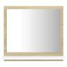 Stylish Bathroom Mirror in White & Sonoma Oak | 40x10.5x37 cm