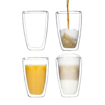 HI Latte Macchiato Glass Set - 2 Pcs | 400 ml Transparent