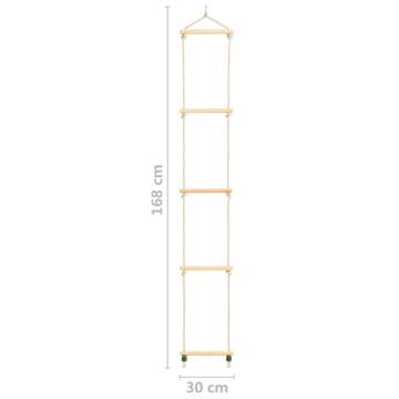 Kids Rope Ladder - Solid Wood & PE 30x168 cm | Hipo Market