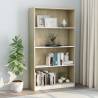  4-Tier Book Cabinet White and Sonoma Oak 80x24x142 cm Engineered Wood Colour white and sonoma oak Size 80 x 24 x 142 cm Quantity in Package 1 