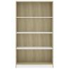 4-Tier Book Cabinet in White and Sonoma Oak - Stylish Storage