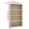 4-Tier Book Cabinet in White and Sonoma Oak - Stylish Storage