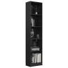 5-Tier High Gloss Black Book Cabinet - Stylish & Practical Storage