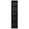 5-Tier High Gloss Black Book Cabinet - Stylish & Practical Storage