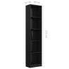 5-Tier High Gloss Black Book Cabinet - Stylish & Practical Storage