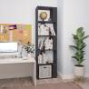 High Gloss Grey Book Cabinet & Room Divider - 45x24x159 cm