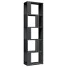 High Gloss Grey Book Cabinet & Room Divider - 45x24x159 cm